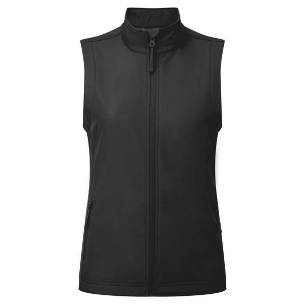 Premier Womens/Ladies Windchecker Recycled Printable Gilet - Black
