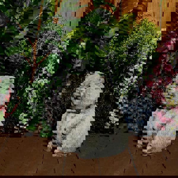 Stone Cast Happy Cat Garden Statue Ornament and Decor