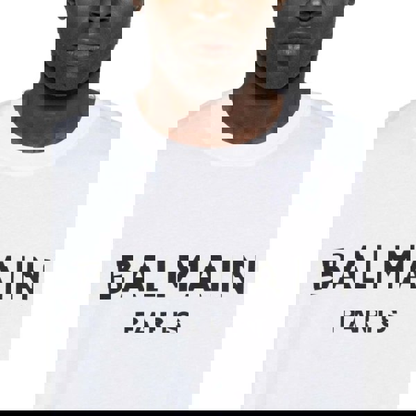 Balmain Paris Bold Brand Logo White T-Shirt