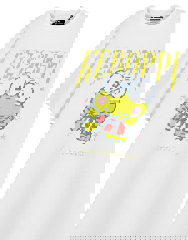 Hello Kitty Womens White Keroppi Short Sleeved T-Shirt