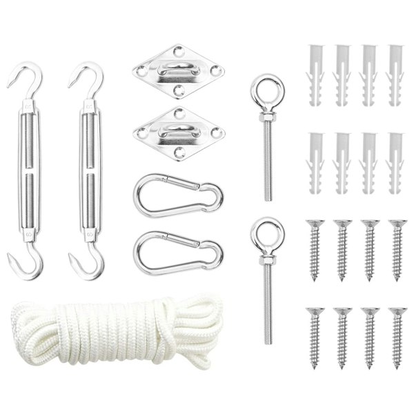 Berkfield 9 Piece Sunshade Sail Accessory Set Stainless Steel