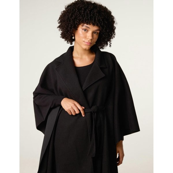 Blue Vanilla Belted Cape Coat