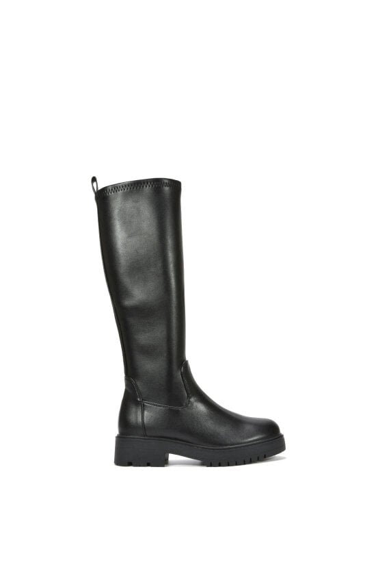 XY LONDON Chunky Sole Knee High Leg Stretch Boots