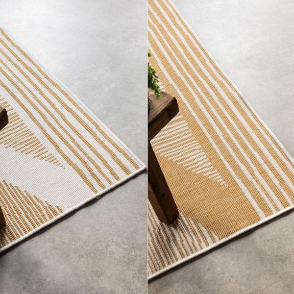 Hanse Home Reversible Indoor & Outdoor Yellow Rug – Rhombus Design