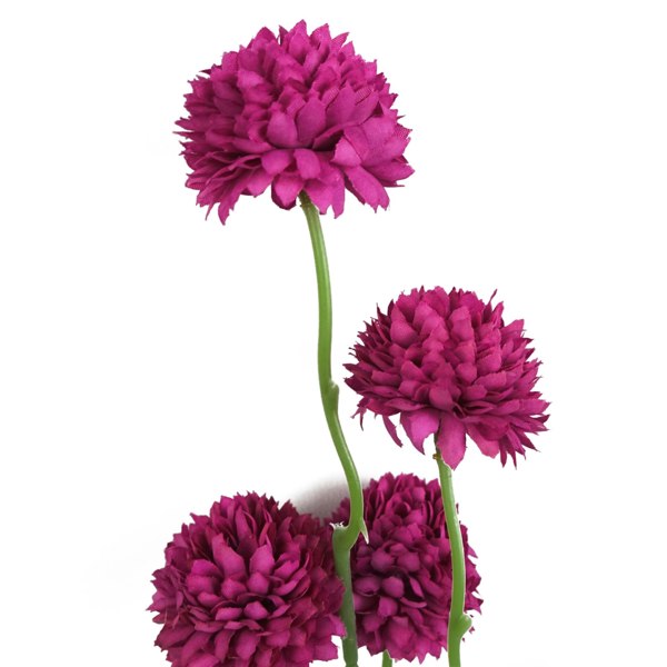 Leaf Pack of 6 x 50cm Dahlia Pompom Pink Artificial Stem