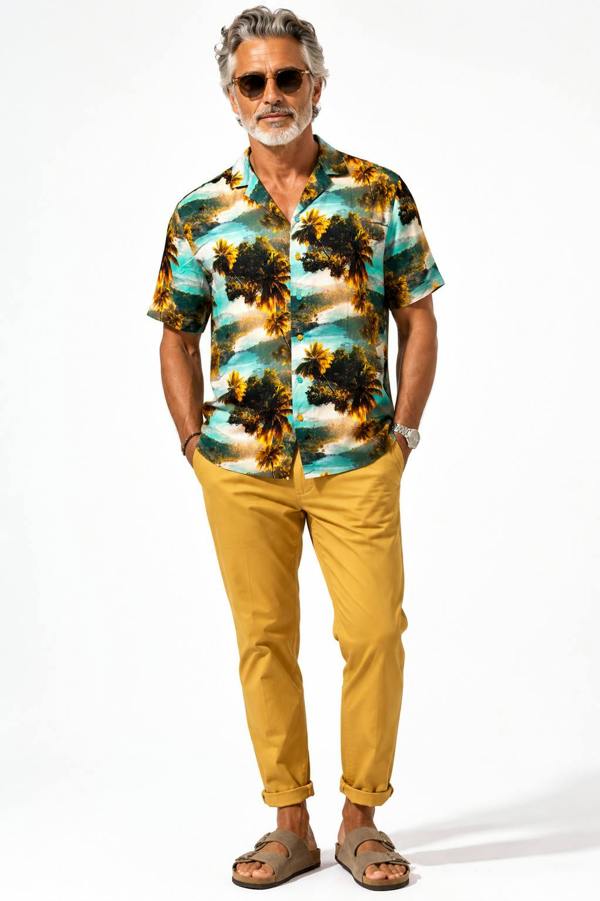Claudio Lugli The Golden Palm Trees Hawaiian Shirt