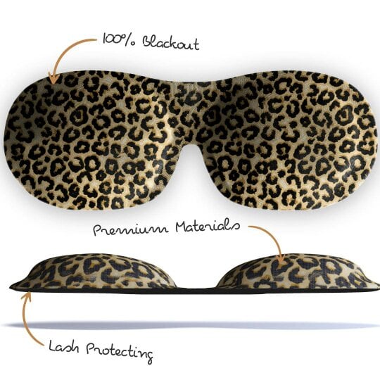 SMUG Contoured 3D Blackout Sleep Mask - Leopard Print