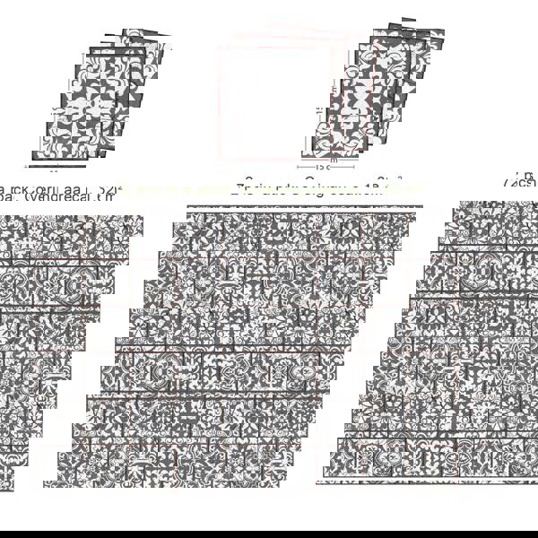 WALPLUS WT1543 - Vintage Cracked Design Medieval Tiles Wall Stickers - 15 cm x 15 cm - 24 pcs