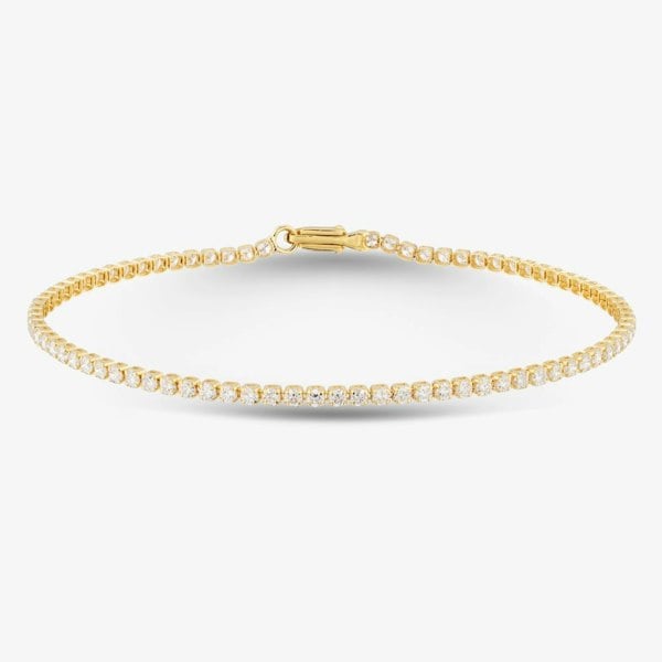 T. H. Baker 14ct Yellow Gold Lab Grown 2.04ct Diamond Tennis Bracelet 71SL3-H002