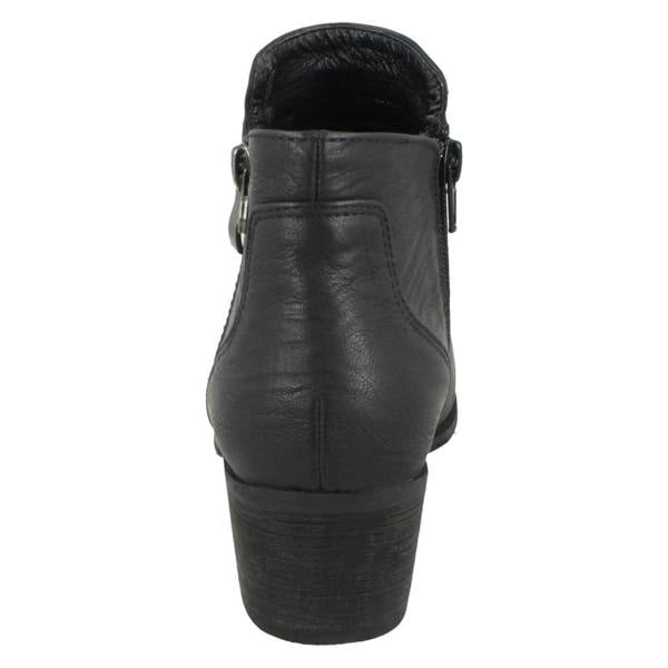 Spot On Ladies Spot On Mid Heel Ankle Boots F51137
