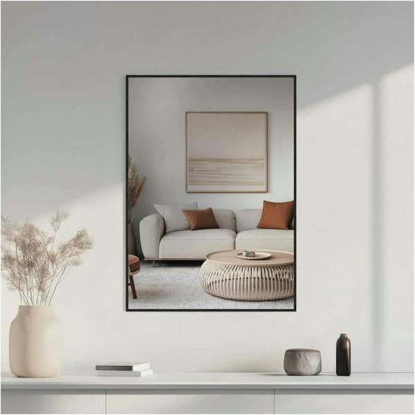 Nielsen Alpha Aluminium Wall Mirror - Rectangular - Jet Black