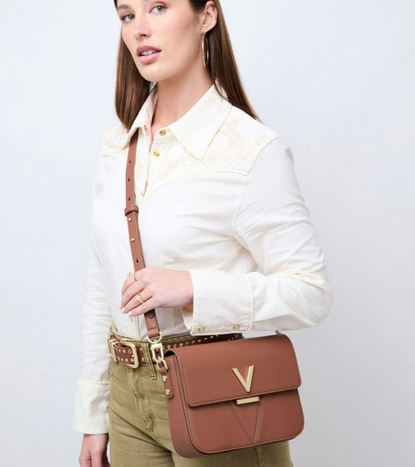 Votch Margot Vegan Bio-Based Bamboo Leather Crossbody - Brown