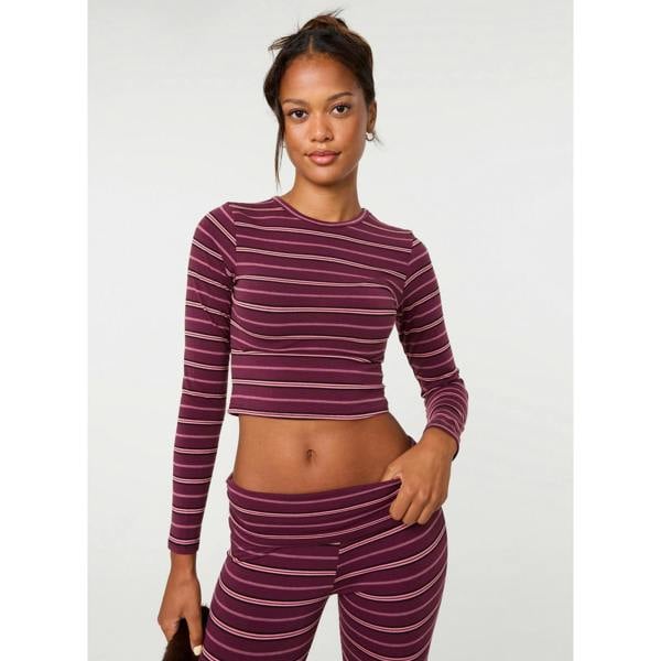 Pink Vanilla Stripe Long Sleeves Top