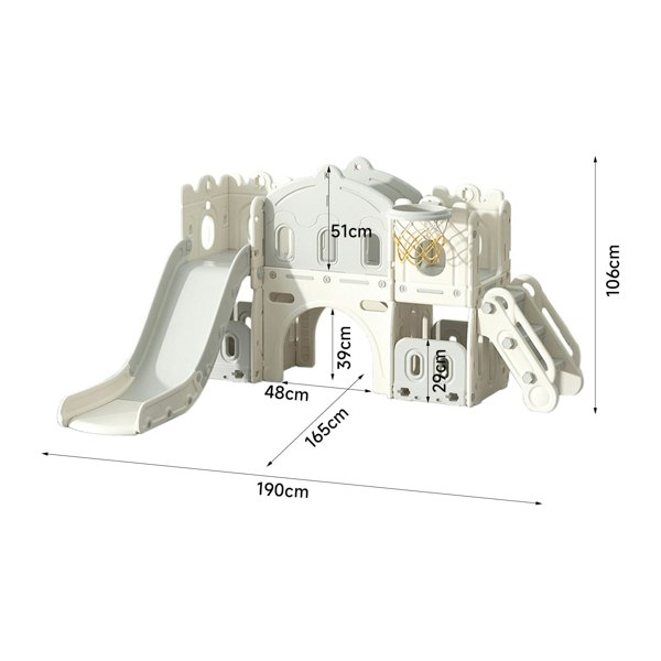 Eco-Friendly Castle Slide with Frame and Ball Living and Home