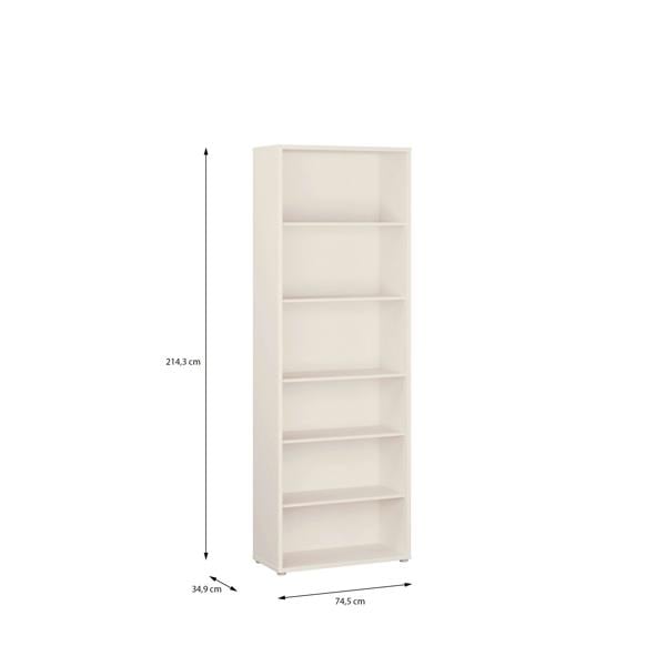 Furniture To Go Alice Springs Tall Wide Bookcase with 5 Shelves in Sand