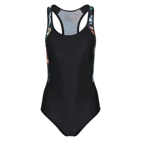 Mountain Warehouse Womens/Ladies Take The Plunge Floral Swimming One Piece Swimsuit - Black - 