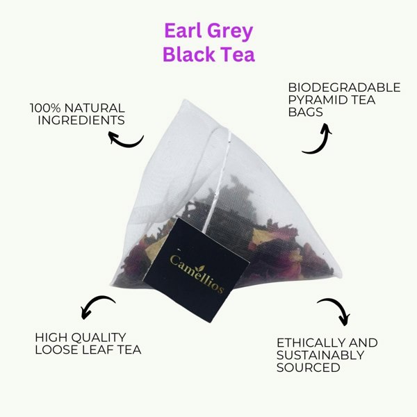 Camellios Earl Grey Tea - Pyramid Tea Bags