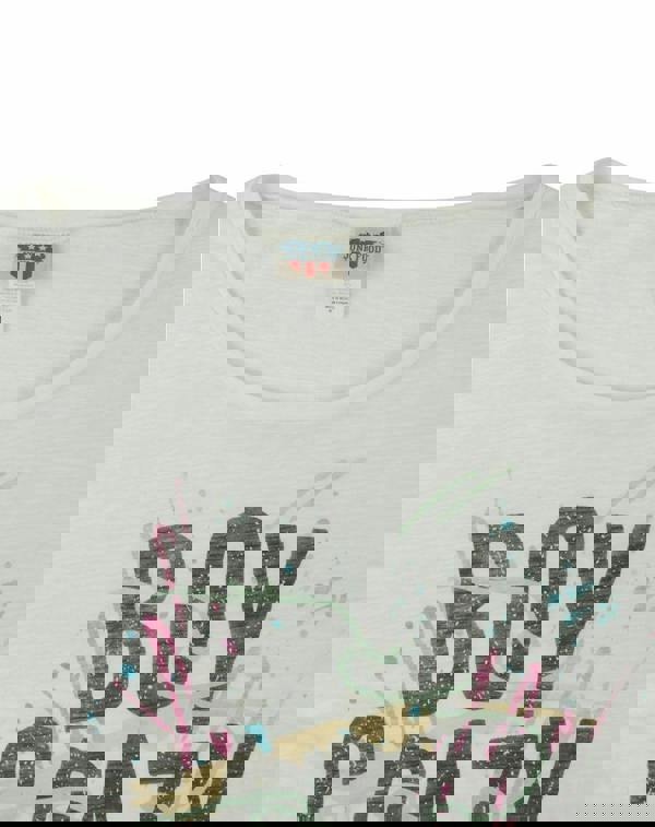 Junk Food Clothing Womens Off-White Scribbles And Splashes Print Short Sleeved T-Shirt