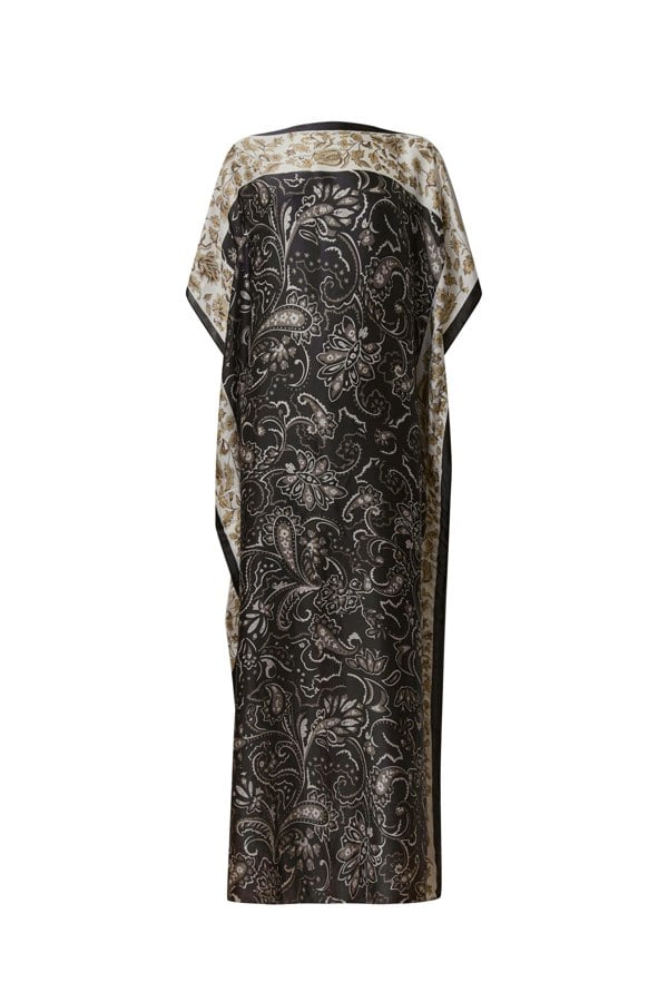 Floral paisley maxi kaftan with relaxed fit