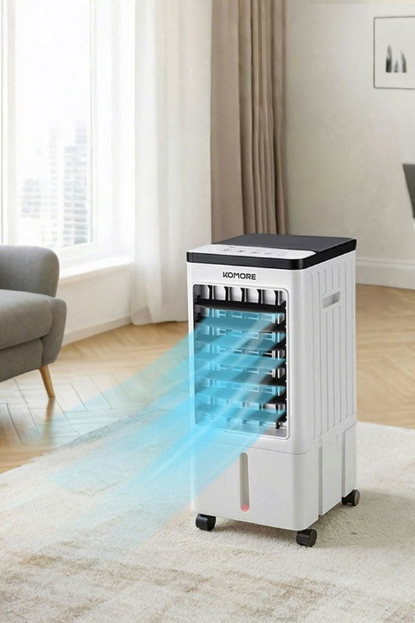 Living and Home Portable 10L Evaporative Air Cooler with Remote Control