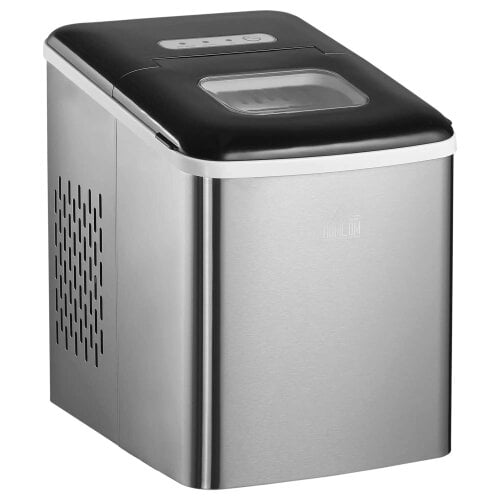 Bobobiy Ice Maker Machine Countertop, 9 Ice Cubes in 8 Mins, 12KG in 24Hrs, Self-Cleaning Portable Ice Cube Maker with Adjustable Ice Size, Black