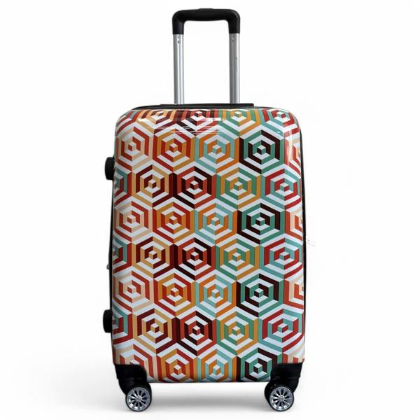Snowball Strong Expandable Hard Shell Dual 4 Wheel Suitcase Set Print Luggage Cabin Travel Bag
