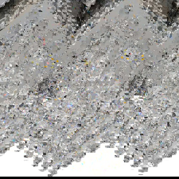 Chrome Finished Sqaure LED Ceiling Light with Luxury Crystal Ball Drops Ceiling Light Living and Home 
