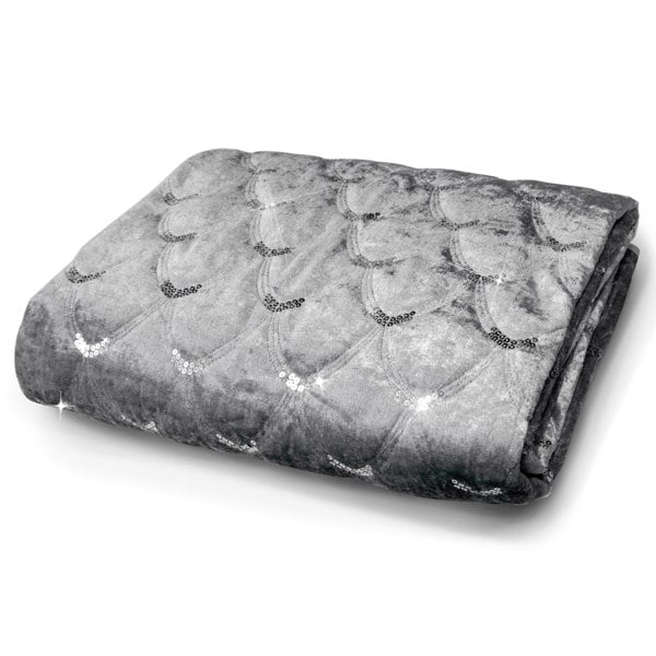 Intimates Crushed Velvet Sequins Throw - 95cm x 200cm