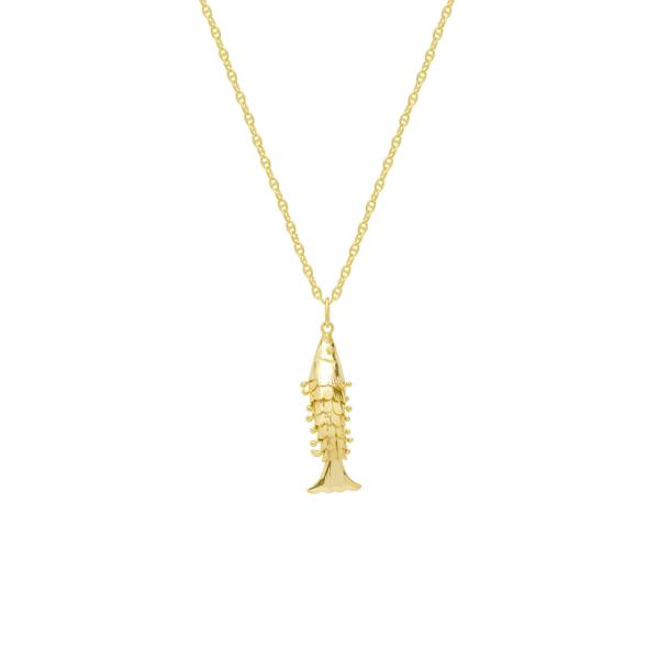 Spero London Sterling Silver Mariner Anchor Chain Sardinia Fish Necklace