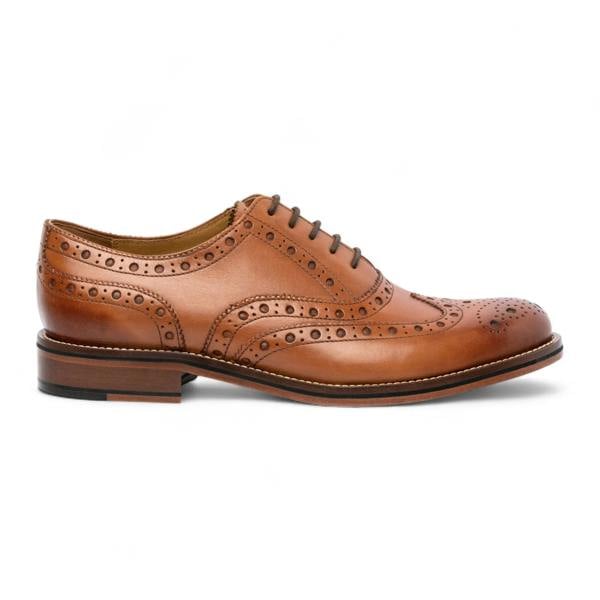 Chapman & Moore Men's Tan Brown Leather Wingtip Brogue Oxford Shoes