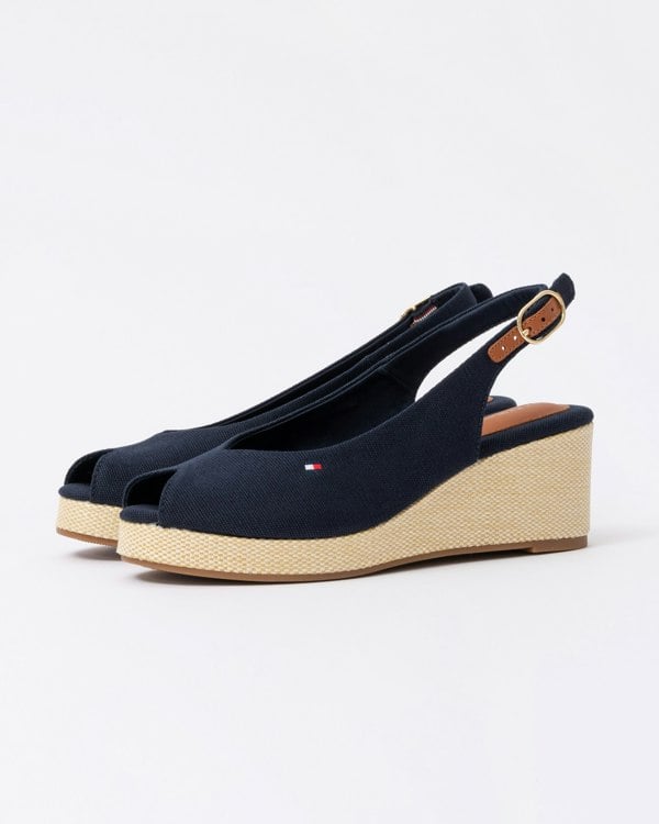 Tommy Hilfiger Flag Mid Wedge Womens Espadrille - CHO - Designer Womens Sandals