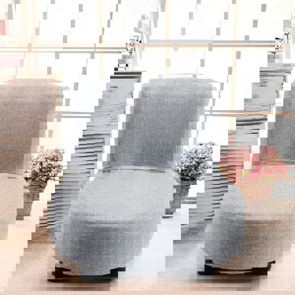 Linen Upholstered Rectangular Footstool with Wooden Legs Living and Home