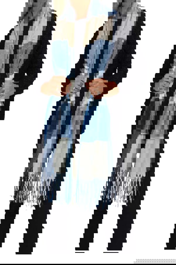 Paulo Due Wool Blend Pashmina Scarf With Floral Details