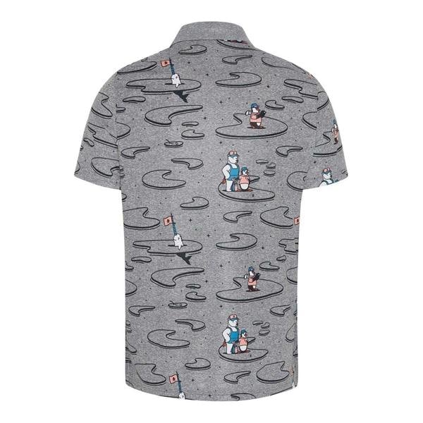 Original Penguin Mens Patterned Regular Polo Shirt - Quiet Shade - 