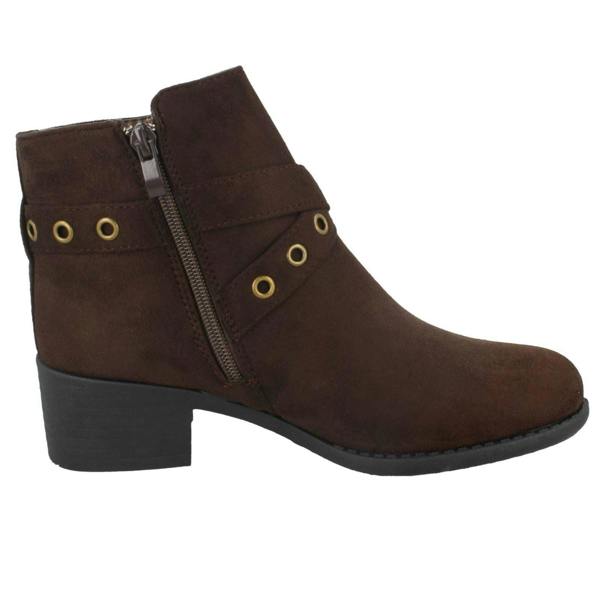 Spot On Ladies Spot On Ankle Boots With Buckle Detail