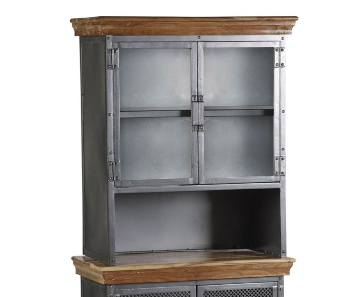 IH Design Dunphy Industrial Sideboard Hutch  Wood & Metal