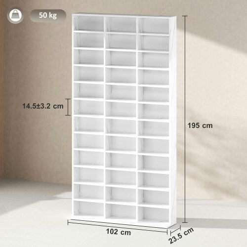 Wyld Haus Somole Tano Wooden Marble Effect Adjustable CD Storage Cabinet 102 x 195 cm