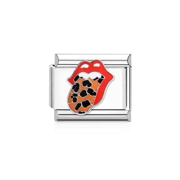 Serafina Leopard Print Tongue | Italian Style Bracelet Charm
