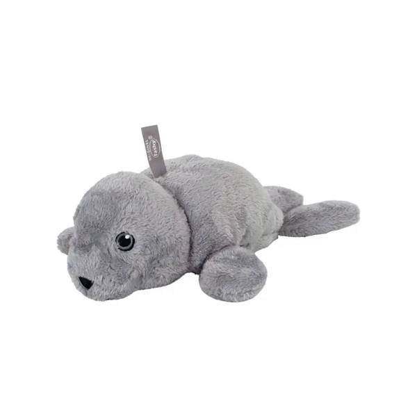 Fashy Snorre Seal plush hot water bottle with gray fur and black eyes