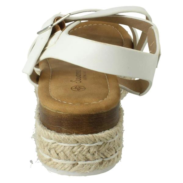 Savannah Ladies Savannah Cross Strap Platform Buckle Fastening Casual Sandals F12094