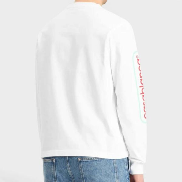 Casablanca Fuji Dream Screen Printed Long Sleeve T-Shirt White