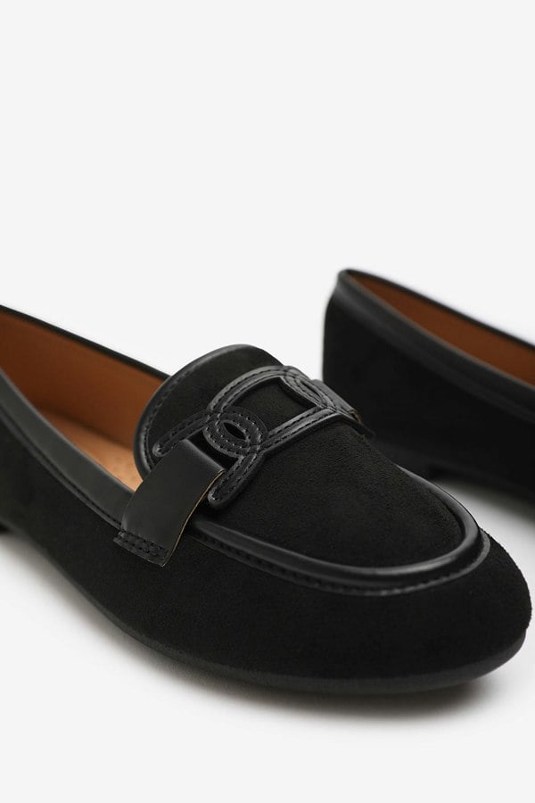 Where's That From Lizzo Slip on Trim Loafers With Accessory Detailing in Black