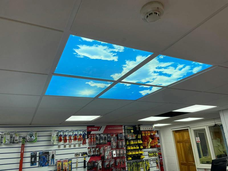 ENER-J Pack of 4, 40W SKY LED Ceiling Panels 60x60cms with Foldable Screwless Mounting Frame Kit