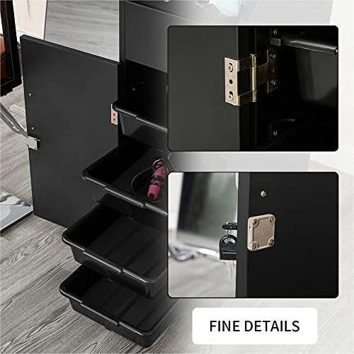 HYGRAD BUILT TO SURVIVE Lockable Wooden Salon & Barber Cart on Wheels | HYGRAD®