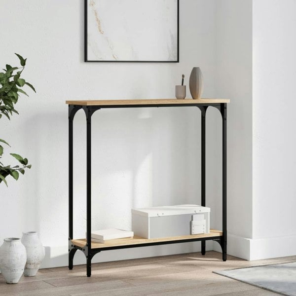 Berkfield Console Table Sonoma Oak 75x22.5x75 cm Engineered Wood