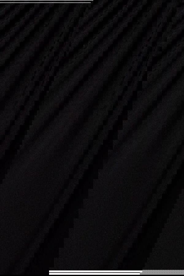 Asymmetric Gathered Front Split Maxi Skirt - Black SK62