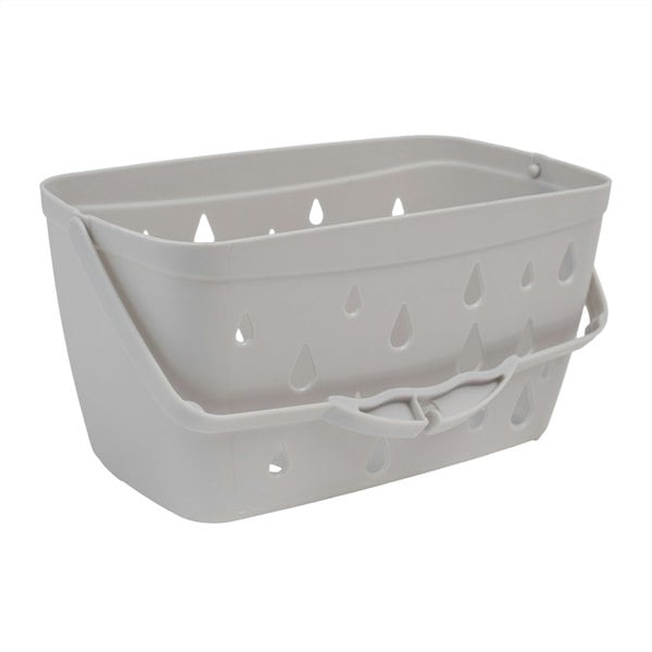 JVL Plastic Hanging Peg Basket, Grey