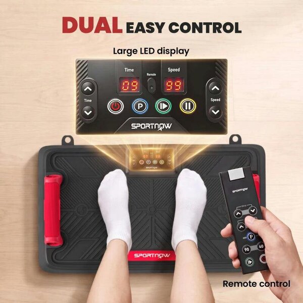 Vibration Plate Exercise Machine with 99 Speed Levels, 3 Programs, Quiet Vibrating Plate with Resistance Bands