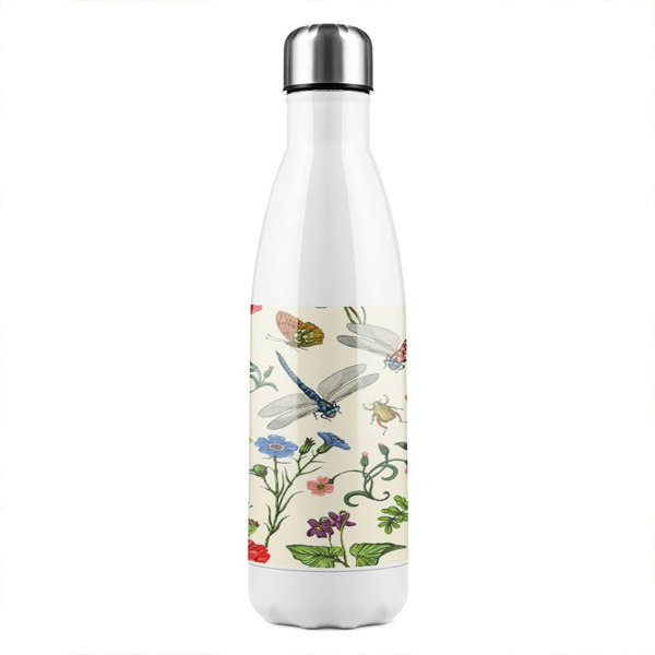 Benjamin Tate Design Purple Feathers Stainless Steel Bottle