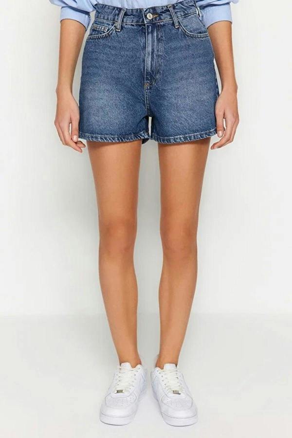 WOVCOR High-Waisted Denim Shorts